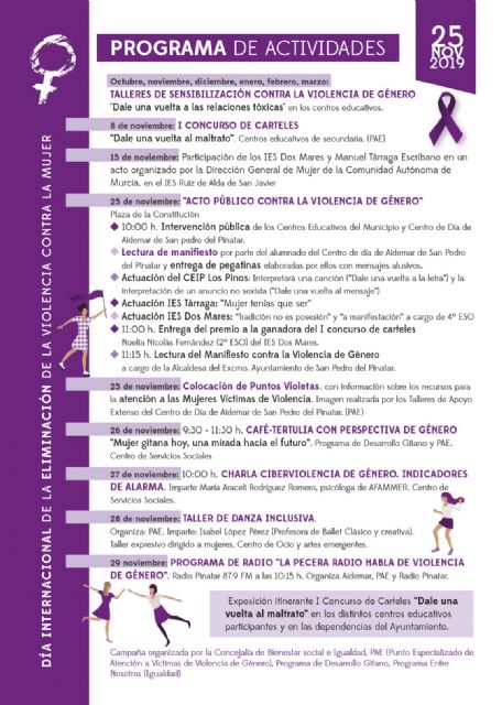 San Pedro del Pinatar centra en la sensibilización  el Día contra la Violencia de Género
