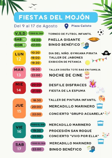 El Mojón celebra las fiestas en honor a San Roque con música, carnaval, talleres y actividades infantiles