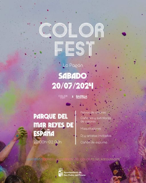 El Color Fest llega este sábado al Parque del Mar Reyes de España de Lo Pagán